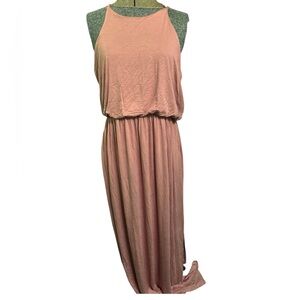 Emerald Dusty Rose Sleeveless Midi Dress